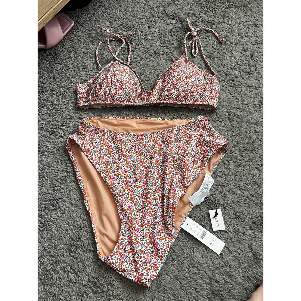 NWT J. Crew Liberty Fabrics Eloise Floral Bikini Set Swimsuit Bathing Suit